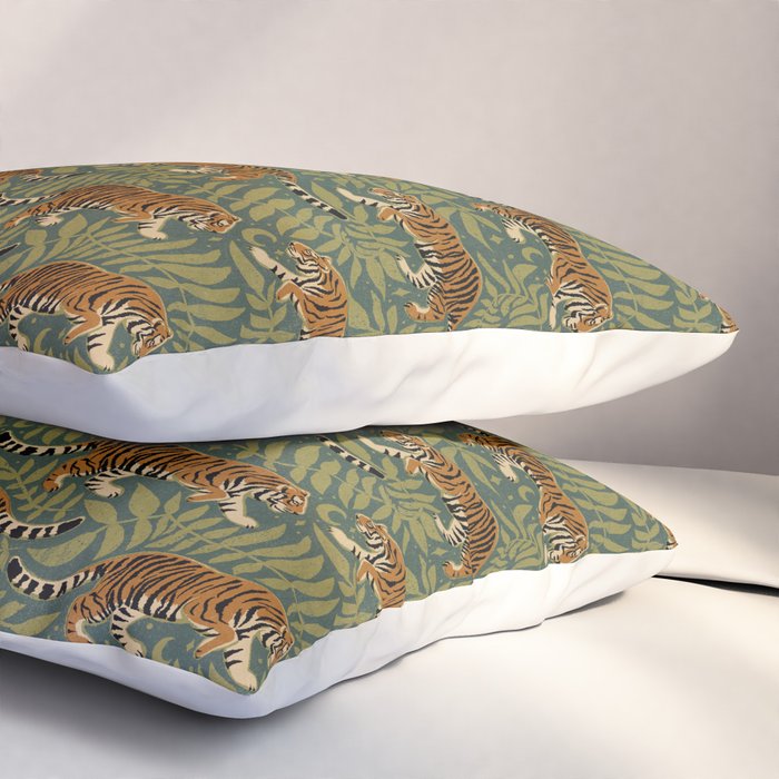 Tigers - forest and fern Pillow Sham Gallery Image 3
