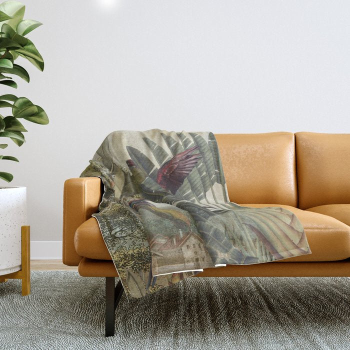 Parrot Garden Throw Blanket Gallery Image 1