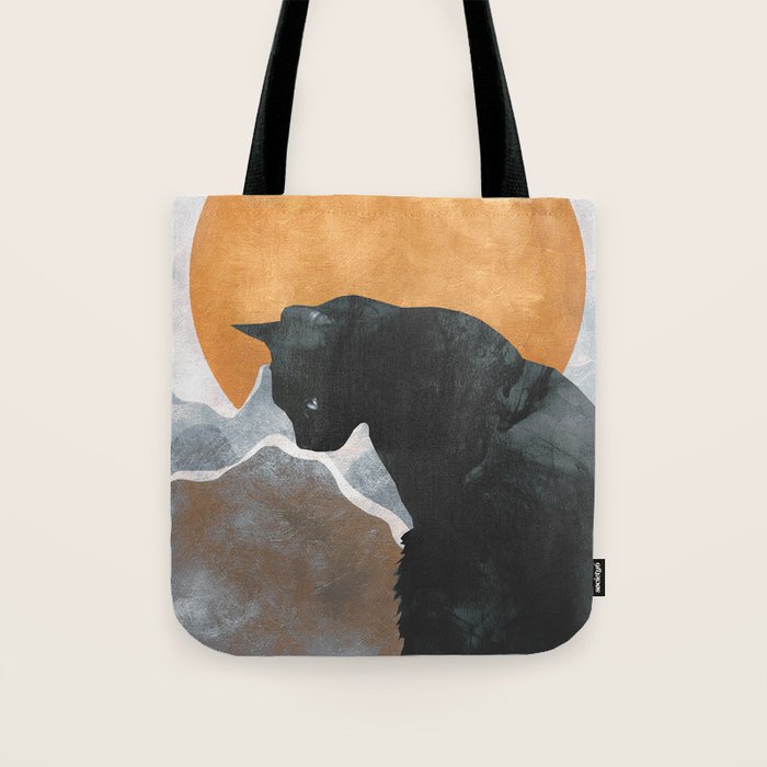 Black Cat Tote Bag Gallery Image 1