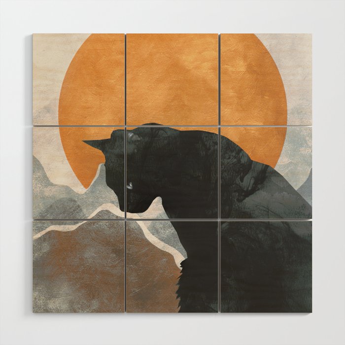 Black Cat Wood Wall Art Gallery Image 1