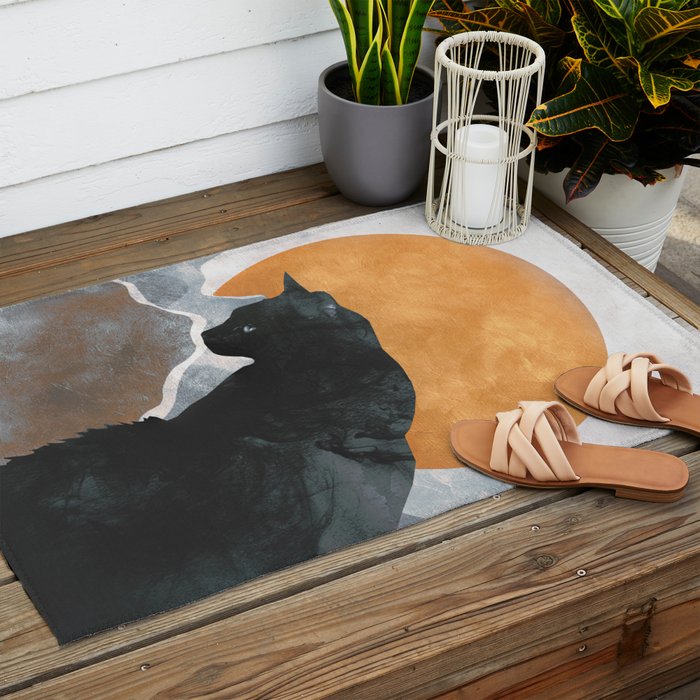 Black Cat Outdoor Rug Gallery Image 2