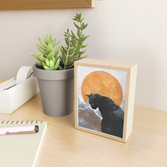 Black Cat Mini Art Print Gallery Image 2
