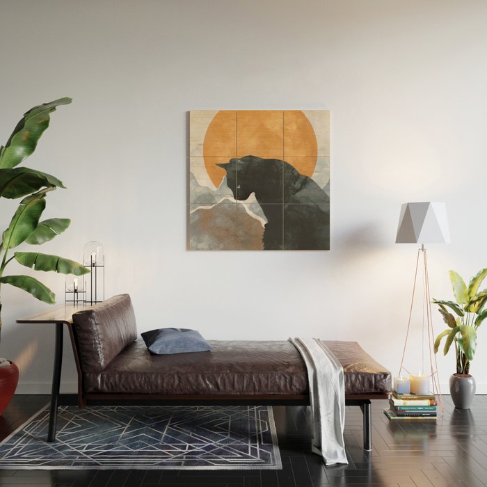 Black Cat Wood Wall Art Gallery Image 2