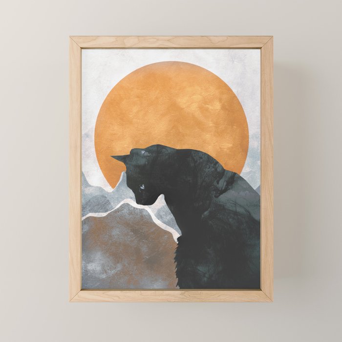 Black Cat Mini Art Print Gallery Image 1