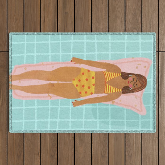 Swimming in Blue Outdoor Rug Gallery Image 1