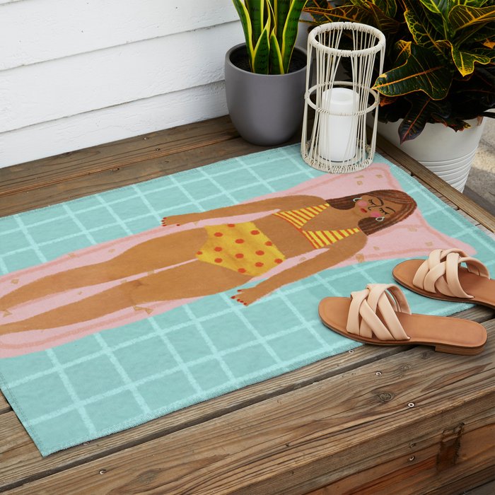 Swimming in Blue Outdoor Rug Gallery Image 2