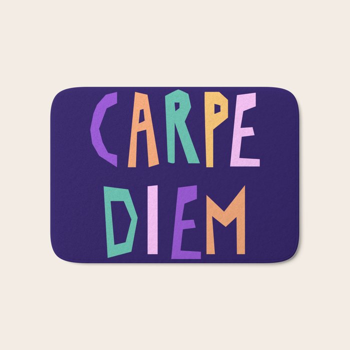 Carpe Diem lettering Bath Mat Gallery Image 1