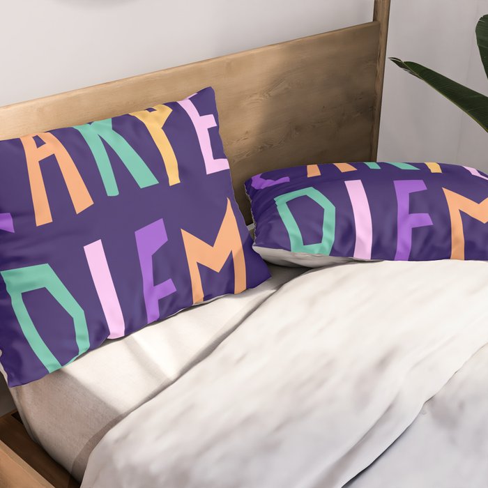 Carpe Diem lettering Pillow Sham Gallery Image 2
