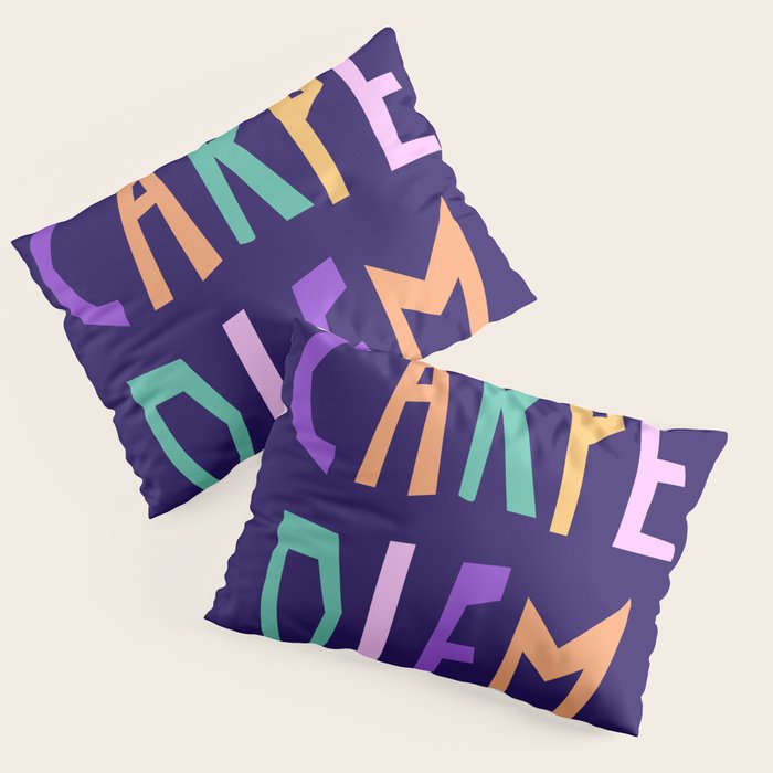 Carpe Diem lettering Pillow Sham Gallery Image 1