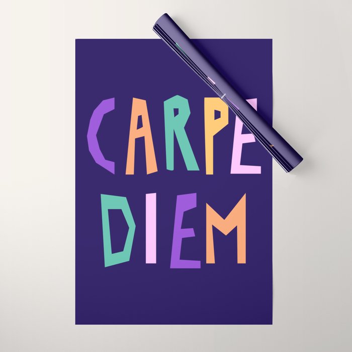 Carpe Diem lettering Wrapping Paper Gallery Image 1