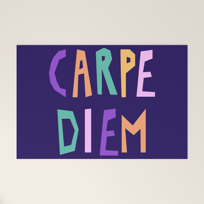 Carpe Diem lettering Welcome Mat Gallery Image 1