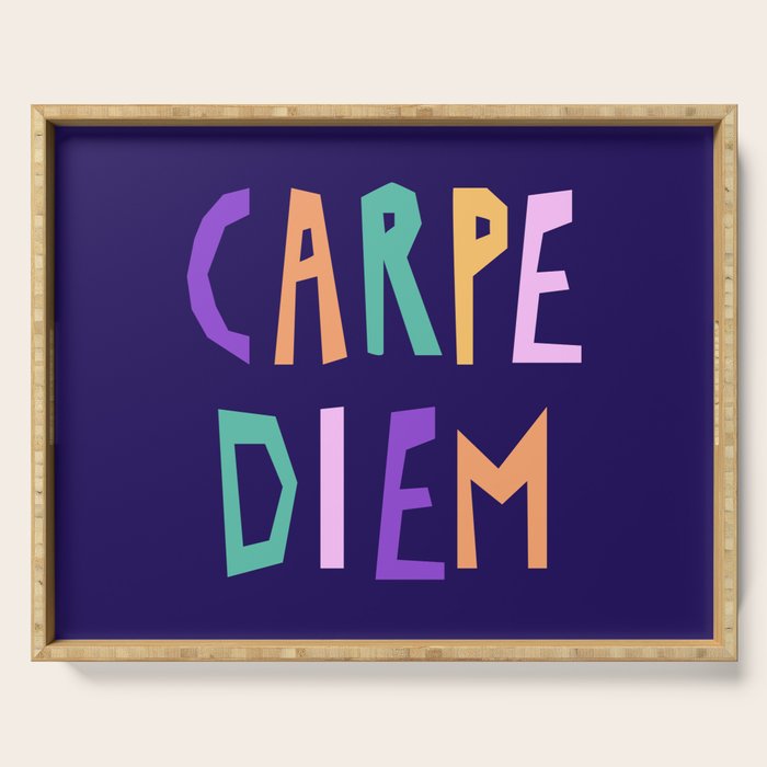 Carpe Diem lettering Serving Tray Gallery Image 1