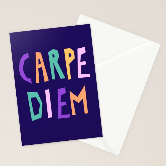 Carpe Diem lettering Stationery Card Gallery Image 2