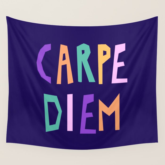 Carpe Diem lettering Wall Tapestry Gallery Image 1