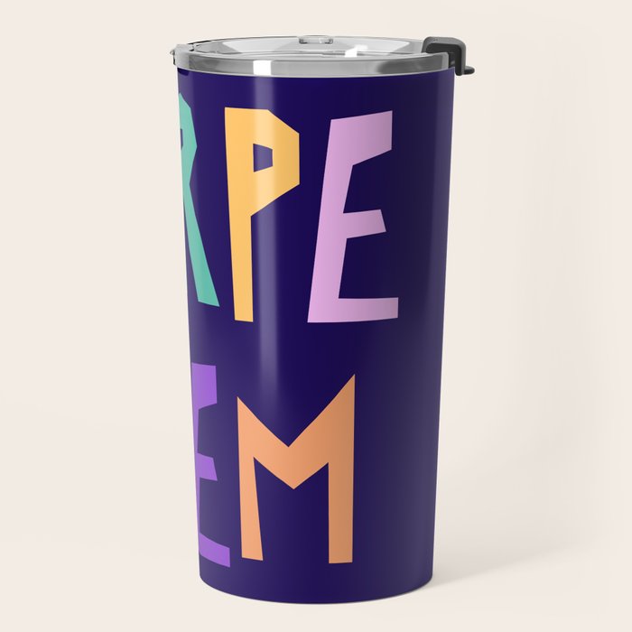 Carpe Diem lettering Travel Mug Gallery Image 2
