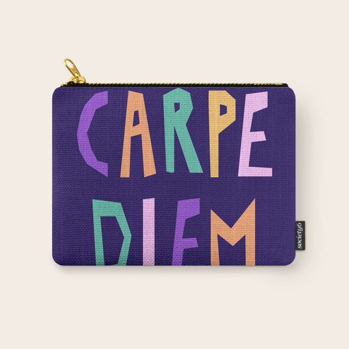 Carpe Diem lettering Carry All Pouch Gallery Image 1
