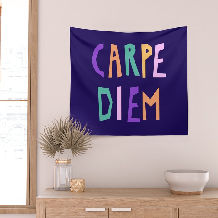 Carpe Diem lettering Wall Tapestry Gallery Image 2