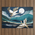 Midnight Cranes Outdoor Rug Gallery Image 1