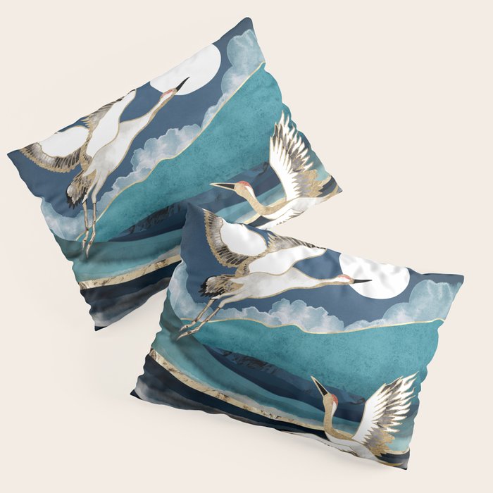 Midnight Cranes Pillow Sham Gallery Image 3