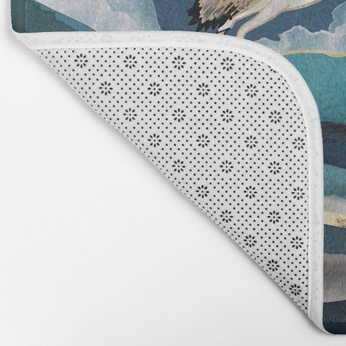 Midnight Cranes Bath Mat Gallery Image 2