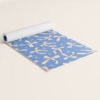 Cream Festive Bows On Blue Yoga Mat Gallery Image 2