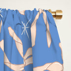 Cream Festive Bows On Blue Window Curtain Gallery Image 2
