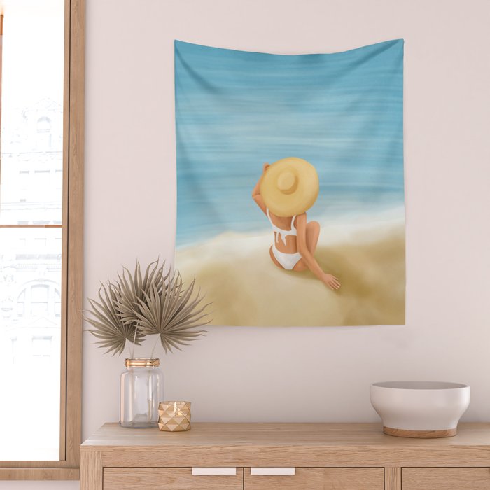 Beach Morning Wall Tapestry Gallery Image 2