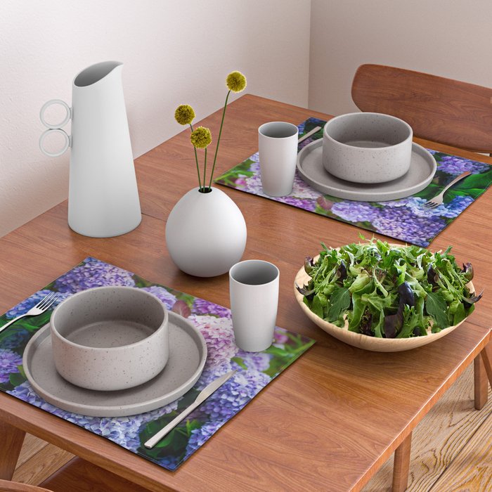 Purple Hydrangeas Blooming Placemat Gallery Image 2