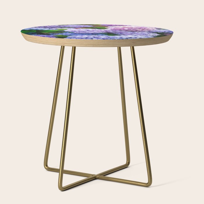 Purple Hydrangeas Blooming Side Table Gallery Image 1