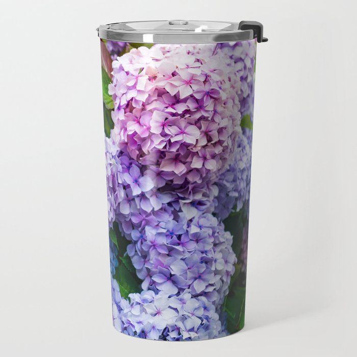 Purple Hydrangeas Blooming Travel Mug Gallery Image 2