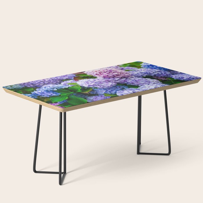 Purple Hydrangeas Blooming Coffee Table Gallery Image 1