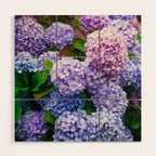 Purple Hydrangeas Blooming Wood Wall Art Gallery Image 1