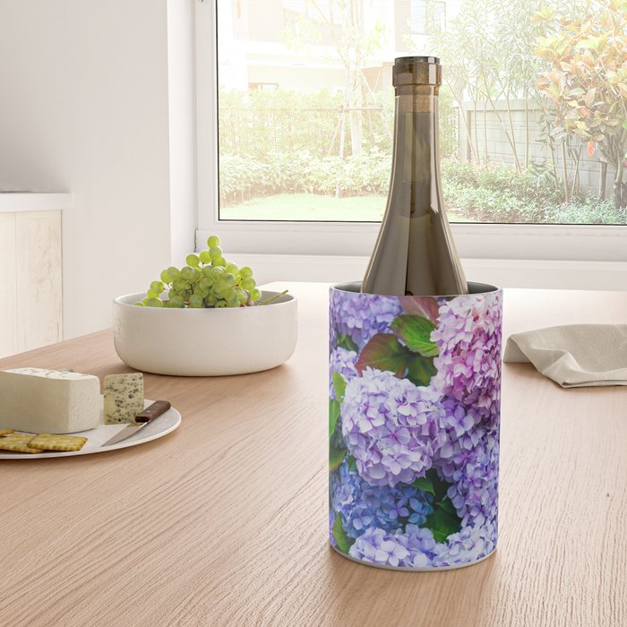 Purple Hydrangeas Blooming Wine Chiller Gallery Image 4