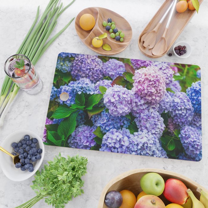 Purple Hydrangeas Blooming Cutting Board Gallery Image 2