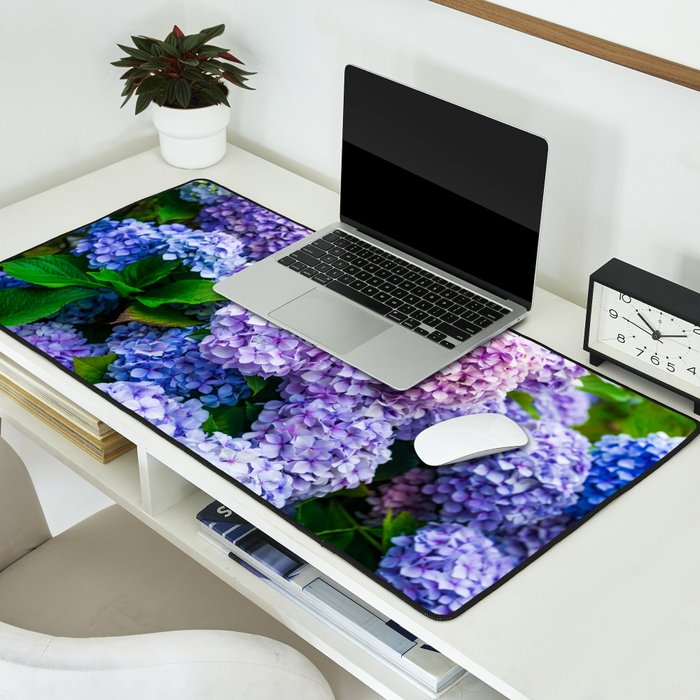 Purple Hydrangeas Blooming Desk Mat Gallery Image 2