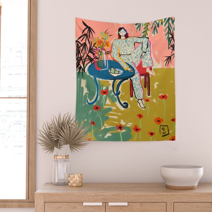 POPPY SEASON Wall Tapestry Gallery Image 2