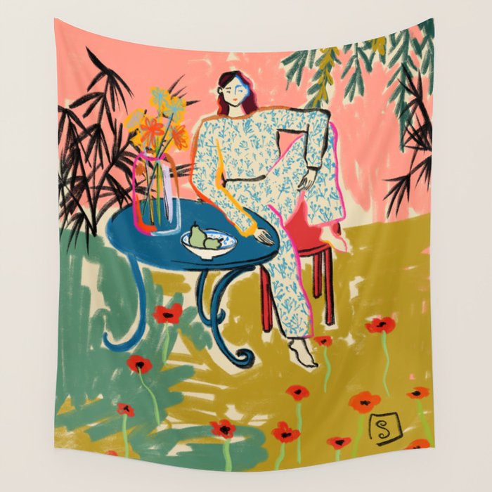POPPY SEASON Wall Tapestry Gallery Image 1