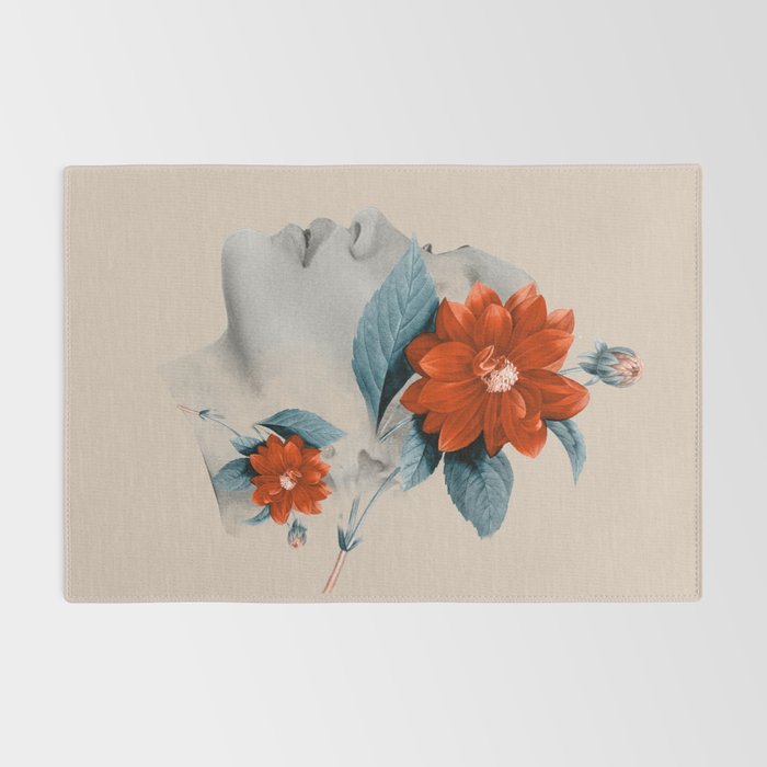 Minimal Collage Floral Portrait Rug Gallery Image 2
