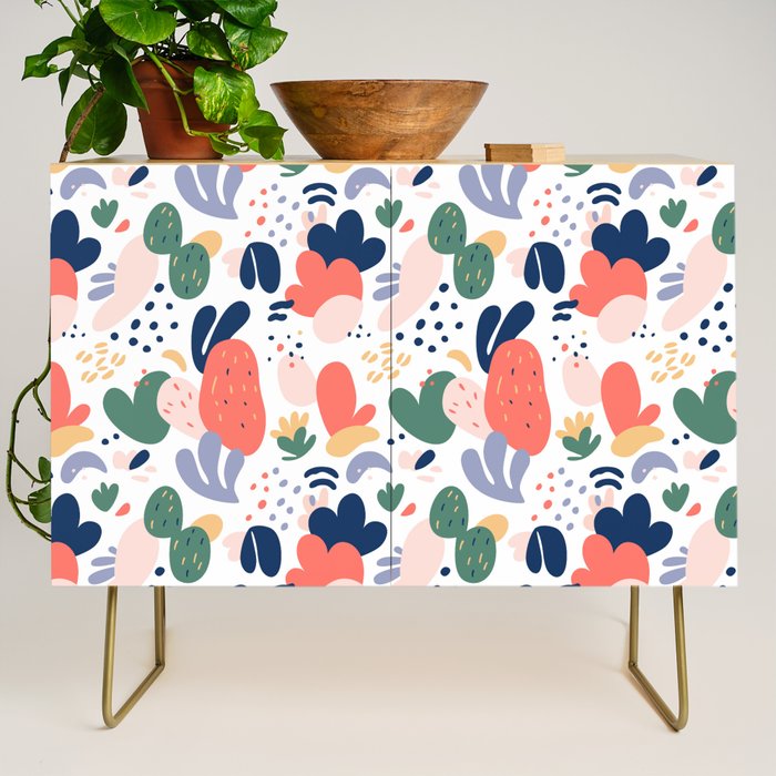 Abstract organic nature art pattern Credenza Gallery Image 1