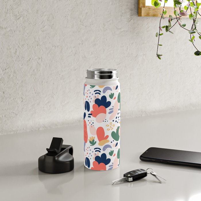 Abstract organic nature art pattern Water Bottle Gallery Image 4