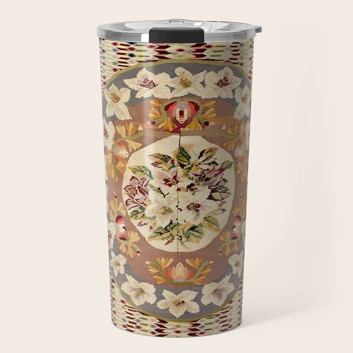 Saltillo North Mexican Serape Floral Blanket Print Travel Mug Gallery Image 1