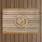Saltillo North Mexican Serape Floral Blanket Print Outdoor Rug Gallery Image 1