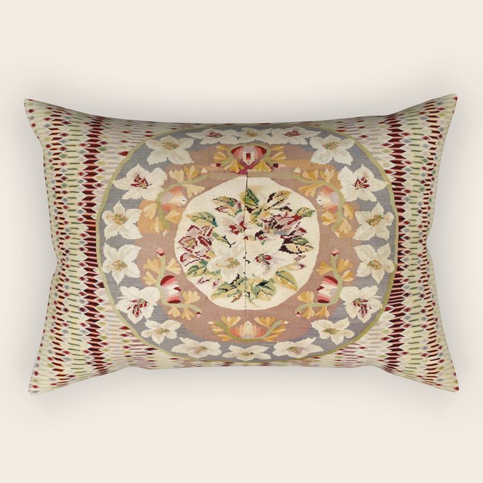 Saltillo North Mexican Serape Floral Blanket Print Rectangular Pillow Gallery Image 1