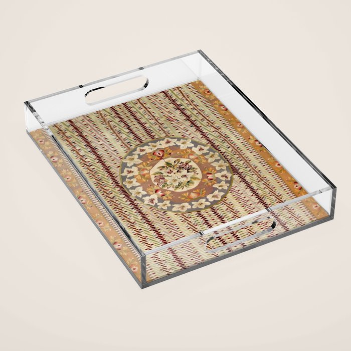 Saltillo North Mexican Serape Floral Blanket Print Acrylic Tray Gallery Image 1