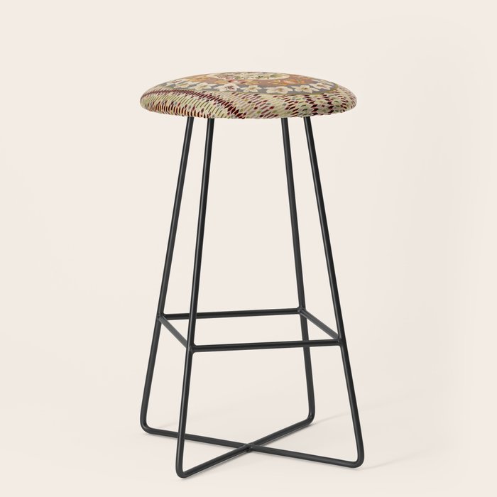 Saltillo North Mexican Serape Floral Blanket Print Stool Gallery Image 1
