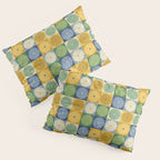 Retro Flowers Check Pattern XXI Pillow Sham Gallery Image 3
