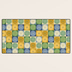Retro Flowers Check Pattern XXI Desk Mat Gallery Image 3