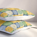 Retro Flowers Check Pattern XXI Pillow Sham Gallery Image 3