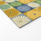 Retro Flowers Check Pattern XXI Welcome Mat Gallery Image 2