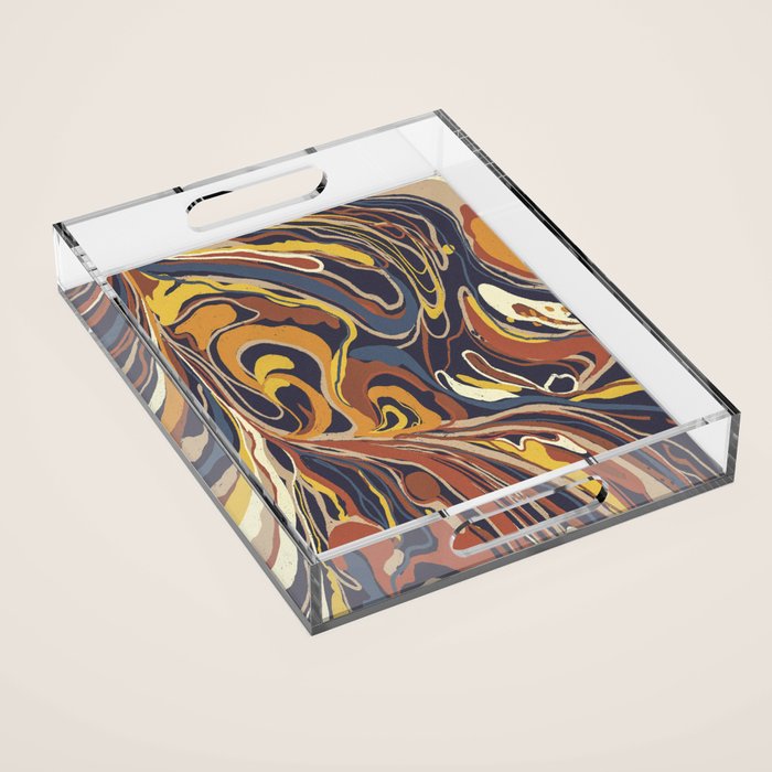 Retro marble #3 Acrylic Tray Gallery Image 1